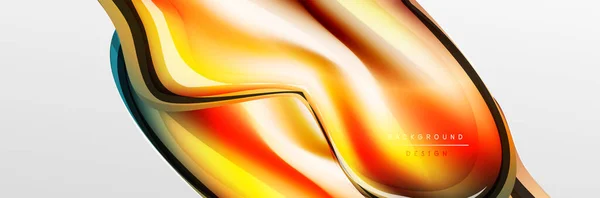 Vector fundo abstrato, fluindo bolha estilo líquido com metálico, cor quicksilver textura cromada e efeitos de brilho de cor — Vetor de Stock