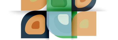 Soyut yuvarlak şekiller ve gölge efektleri tekrarlanan vektör modern geometrik arkaplan kümesi