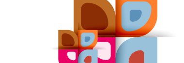 Soyut yuvarlak şekiller ve gölge efektleri tekrarlanan vektör modern geometrik arkaplan kümesi