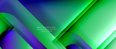 Çizgiler ve modern formlarla vektör geometrik arkaplan. Soyut yuvarlak şekiller, gölge ve ışık efektleri ile akışkan eğimli