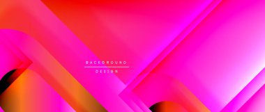 Çizgiler ve modern formlarla vektör geometrik arkaplan. Soyut yuvarlak şekiller, gölge ve ışık efektleri ile akışkan eğimli