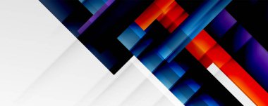 Gölge çizgileri, modern formlar, dikdörtgenler, kareler ve akışkan eğimlere sahip geometrik soyut arkaplanlar. Parlak renkli çizgiler serin arkaplanlar