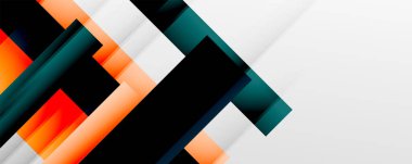 Gölge çizgileri, modern formlar, dikdörtgenler, kareler ve akışkan eğimlere sahip geometrik soyut arkaplanlar. Parlak renkli çizgiler serin arkaplanlar