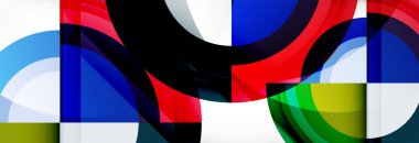 Yuvarlak şekiller, üçgenler ve daireler. Modern soyut arkaplan