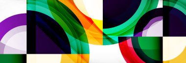 Yuvarlak şekiller, üçgenler ve daireler. Modern soyut arkaplan