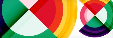 Yuvarlak şekiller, üçgenler ve daireler. Modern soyut arkaplan