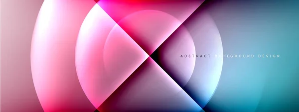 Fondo abstracto vectorial - círculo y cruz en gradiente fluido con sombras y efectos de luz. Plantillas de diseño brillante Techno o de negocios para texto — Vector de stock