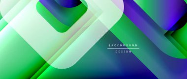 Çizgiler ve modern formlarla vektör geometrik arkaplan. Soyut yuvarlak şekiller, gölge ve ışık efektleri ile akışkan eğimli