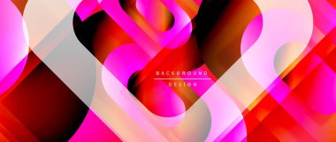 Çizgiler ve modern formlarla vektör geometrik arkaplan. Soyut yuvarlak şekiller, gölge ve ışık efektleri ile akışkan eğimli