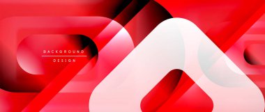 Çizgiler ve modern formlarla vektör geometrik arkaplan. Soyut yuvarlak şekiller, gölge ve ışık efektleri ile akışkan eğimli