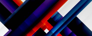 Gölge çizgileri, modern formlar, dikdörtgenler, kareler ve akışkan eğimlere sahip geometrik soyut arkaplanlar. Parlak renkli çizgiler serin arkaplanlar