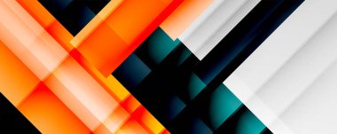 Gölge çizgileri, modern formlar, dikdörtgenler, kareler ve akışkan eğimlere sahip geometrik soyut arkaplanlar. Parlak renkli çizgiler serin arkaplanlar