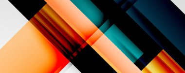 Gölge çizgileri, modern formlar, dikdörtgenler, kareler ve akışkan eğimlere sahip geometrik soyut arkaplanlar. Parlak renkli çizgiler serin arkaplanlar