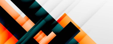 Gölge çizgileri, modern formlar, dikdörtgenler, kareler ve akışkan eğimlere sahip geometrik soyut arkaplanlar. Parlak renkli çizgiler serin arkaplanlar