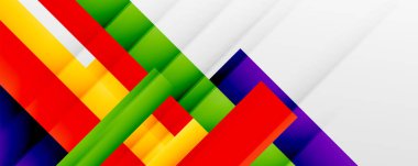 Gölge çizgileri, modern formlar, dikdörtgenler, kareler ve akışkan eğimlere sahip geometrik soyut arkaplanlar. Parlak renkli çizgiler serin arkaplanlar