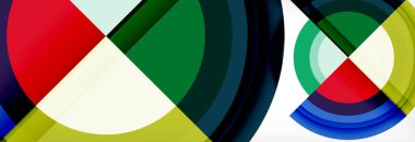 Yuvarlak şekiller, üçgenler ve daireler. Modern soyut arkaplan