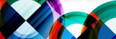 Yuvarlak şekiller, üçgenler ve daireler. Modern soyut arkaplan