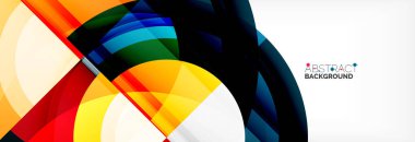 Yuvarlak şekiller, üçgenler ve daireler. Modern soyut arkaplan