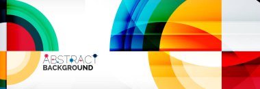 Yuvarlak şekiller, üçgenler ve daireler. Modern soyut arkaplan