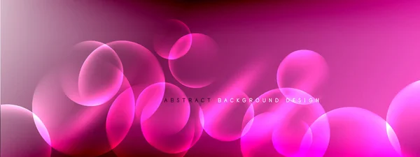 Vector abstract background liquid bubble circles on fluid gradient with shadows and light effects. Shiny design templates for text — Stock Vector