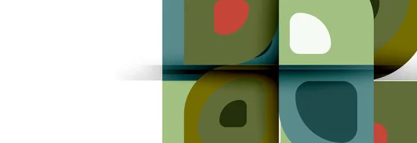 Ensemble de décors abstraits géométriques vectoriels modernes avec des formes rondes abstraites répétées et des effets d'ombre — Image vectorielle
