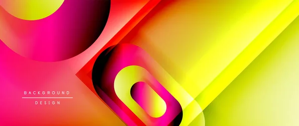Vektor geometrischer abstrakter Hintergrund mit Linien und modernen Formen. Flüssiger Verlauf mit abstrakten runden Formen und Schatten- und Lichteffekten — Stockvektor