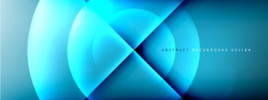 Vektör soyut arkaplan - gölgeler ve ışık efektleri ile sıvı gradyanı üzerinde daire ve çapraz çapraz. Metin için tekno ya da ticari parlak tasarım şablonları