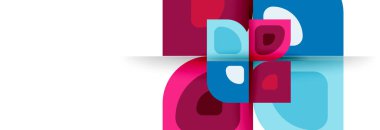 Soyut yuvarlak şekiller ve gölge efektleri tekrarlanan vektör modern geometrik arkaplan kümesi