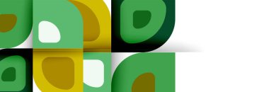 Soyut yuvarlak şekiller ve gölge efektleri tekrarlanan vektör modern geometrik arkaplan kümesi