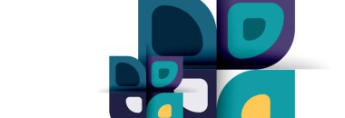 Soyut yuvarlak şekiller ve gölge efektleri tekrarlanan vektör modern geometrik arkaplan kümesi