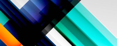 Gölge çizgileri, modern formlar, dikdörtgenler, kareler ve akışkan eğimlere sahip geometrik soyut arkaplanlar. Parlak renkli çizgiler serin arkaplanlar