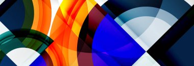 Yuvarlak şekiller, üçgenler ve daireler. Modern soyut arkaplan