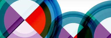 Yuvarlak şekiller, üçgenler ve daireler. Modern soyut arkaplan