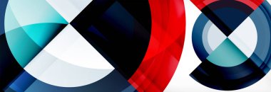 Yuvarlak şekiller, üçgenler ve daireler. Modern soyut arkaplan