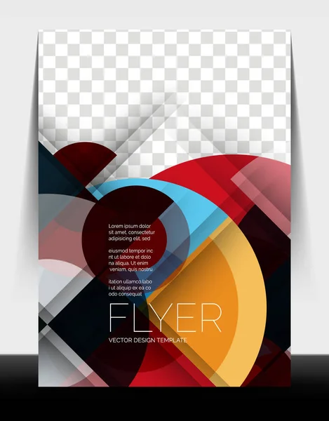 A4 flyer annual report circle design, vector background print template — Stock Vector