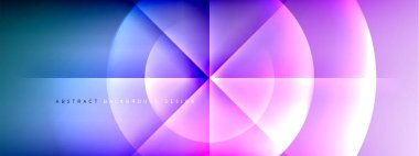 Vektör soyut arkaplan - gölgeler ve ışık efektleri ile sıvı gradyanı üzerinde daire ve çapraz çapraz. Metin için tekno ya da ticari parlak tasarım şablonları