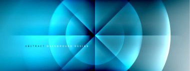 Vektör soyut arkaplan - gölgeler ve ışık efektleri ile sıvı gradyanı üzerinde daire ve çapraz çapraz. Metin için tekno ya da ticari parlak tasarım şablonları