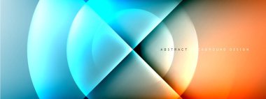 Vektör soyut arkaplan - gölgeler ve ışık efektleri ile sıvı gradyanı üzerinde daire ve çapraz çapraz. Metin için tekno ya da ticari parlak tasarım şablonları
