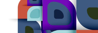 Soyut yuvarlak şekiller ve gölge efektleri tekrarlanan vektör modern geometrik arkaplan kümesi