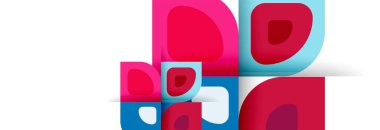 Soyut yuvarlak şekiller ve gölge efektleri tekrarlanan vektör modern geometrik arkaplan kümesi