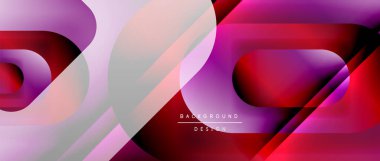 Çizgiler ve modern formlarla vektör geometrik arkaplan. Soyut yuvarlak şekiller, gölge ve ışık efektleri ile akışkan eğimli