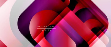 Çizgiler ve modern formlarla vektör geometrik arkaplan. Soyut yuvarlak şekiller, gölge ve ışık efektleri ile akışkan eğimli