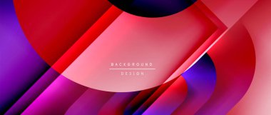 Çizgiler ve modern formlarla vektör geometrik arkaplan. Soyut yuvarlak şekiller, gölge ve ışık efektleri ile akışkan eğimli