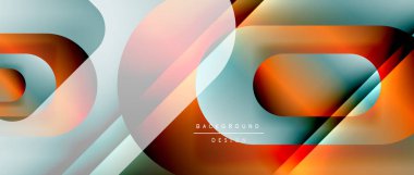 Çizgiler ve modern formlarla vektör geometrik arkaplan. Soyut yuvarlak şekiller, gölge ve ışık efektleri ile akışkan eğimli