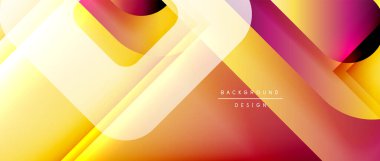 Çizgiler ve modern formlarla vektör geometrik arkaplan. Soyut yuvarlak şekiller, gölge ve ışık efektleri ile akışkan eğimli