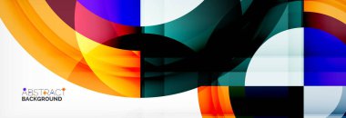 Yuvarlak şekiller, üçgenler ve daireler. Modern soyut arkaplan