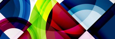 Yuvarlak şekiller, üçgenler ve daireler. Modern soyut arkaplan