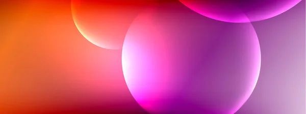 Vector abstracto fondo círculos de burbujas líquidas en gradiente de fluido con sombras y efectos de luz. Plantillas de diseño brillante para texto — Vector de stock