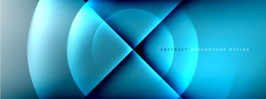 Vektör soyut arkaplan - gölgeler ve ışık efektleri ile sıvı gradyanı üzerinde daire ve çapraz çapraz. Metin için tekno ya da ticari parlak tasarım şablonları