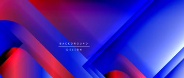 Çizgiler ve modern formlarla vektör geometrik arkaplan. Soyut yuvarlak şekiller, gölge ve ışık efektleri ile akışkan eğimli